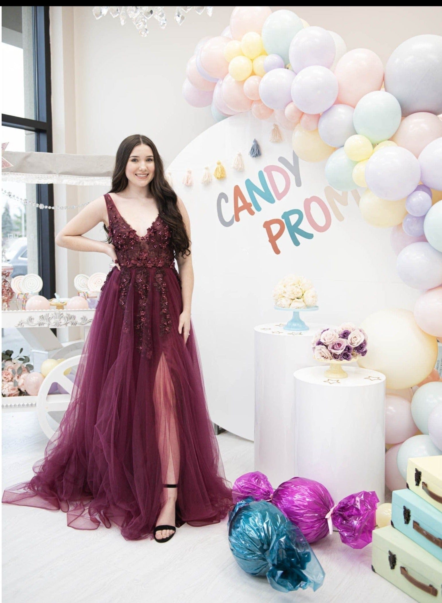Image of  01-50027-Burgundy-0 Candy Prom | Prom Shop| Evening Dresses| Online dresses Burgundy / 0