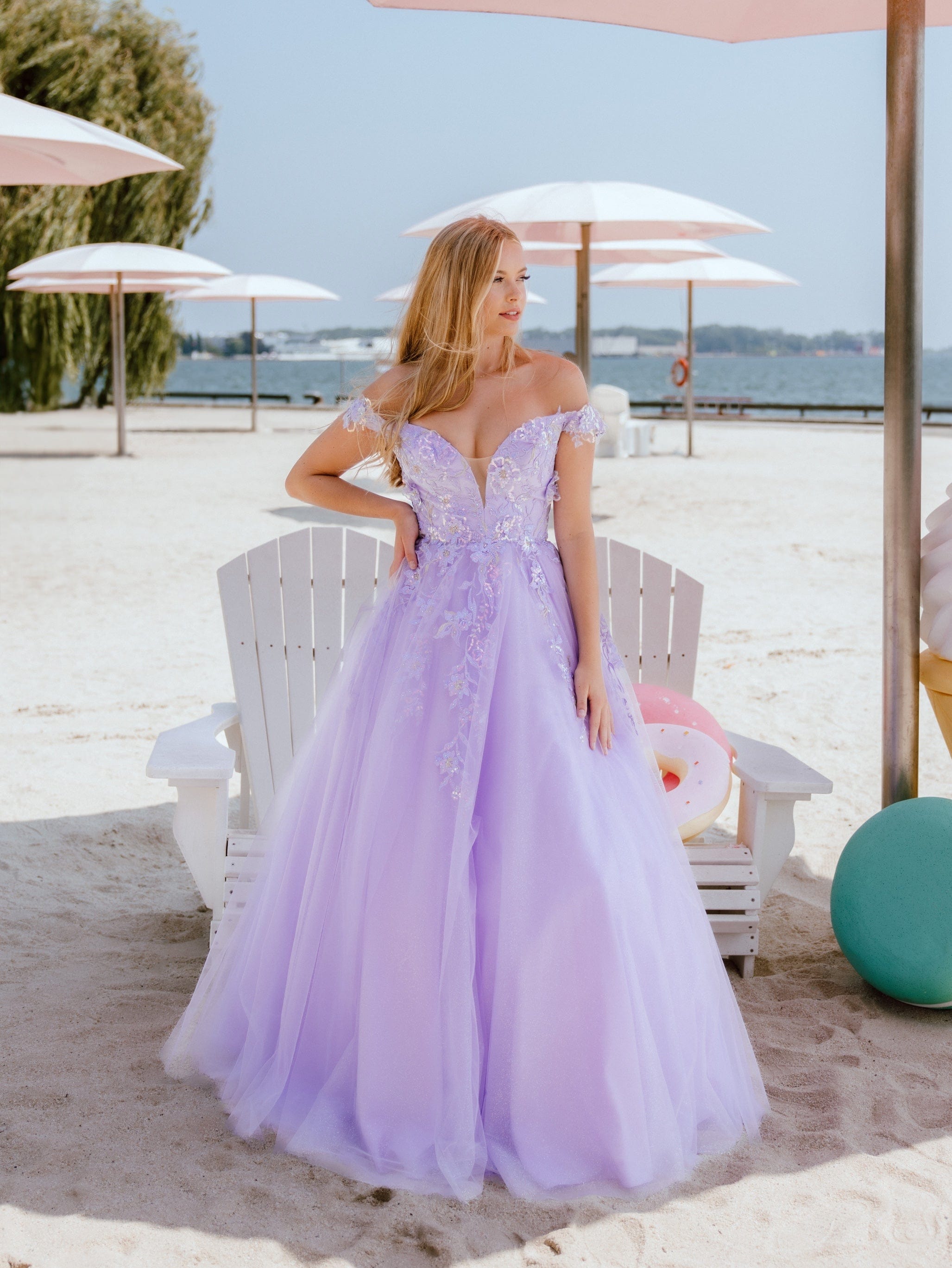 cotton candy prom dress Tease Prom 2019 Cotton Candy High Neckline Shimmer Prom Dress Ball Gown Size 20