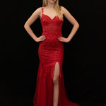 Image of  01-50035-Red-00 Candy Prom 01-50035| Prom Dress| Special occasion| Fitted Lace Red / 00